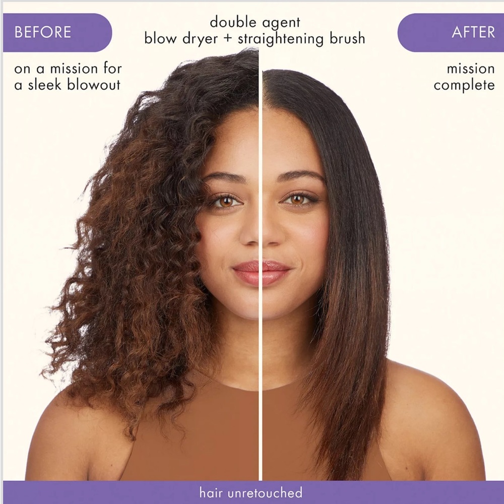 NEW double agent 2-in-1 blow dryer + straightening brush - Picture 3 of 7